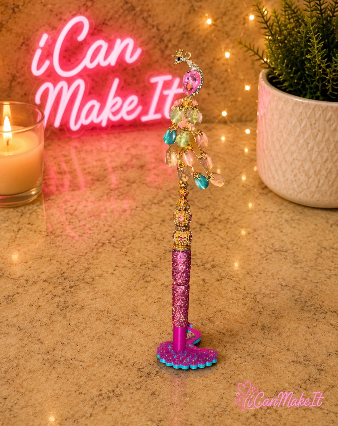 Peacock Beadable Pen Stand STL File – Digital Download