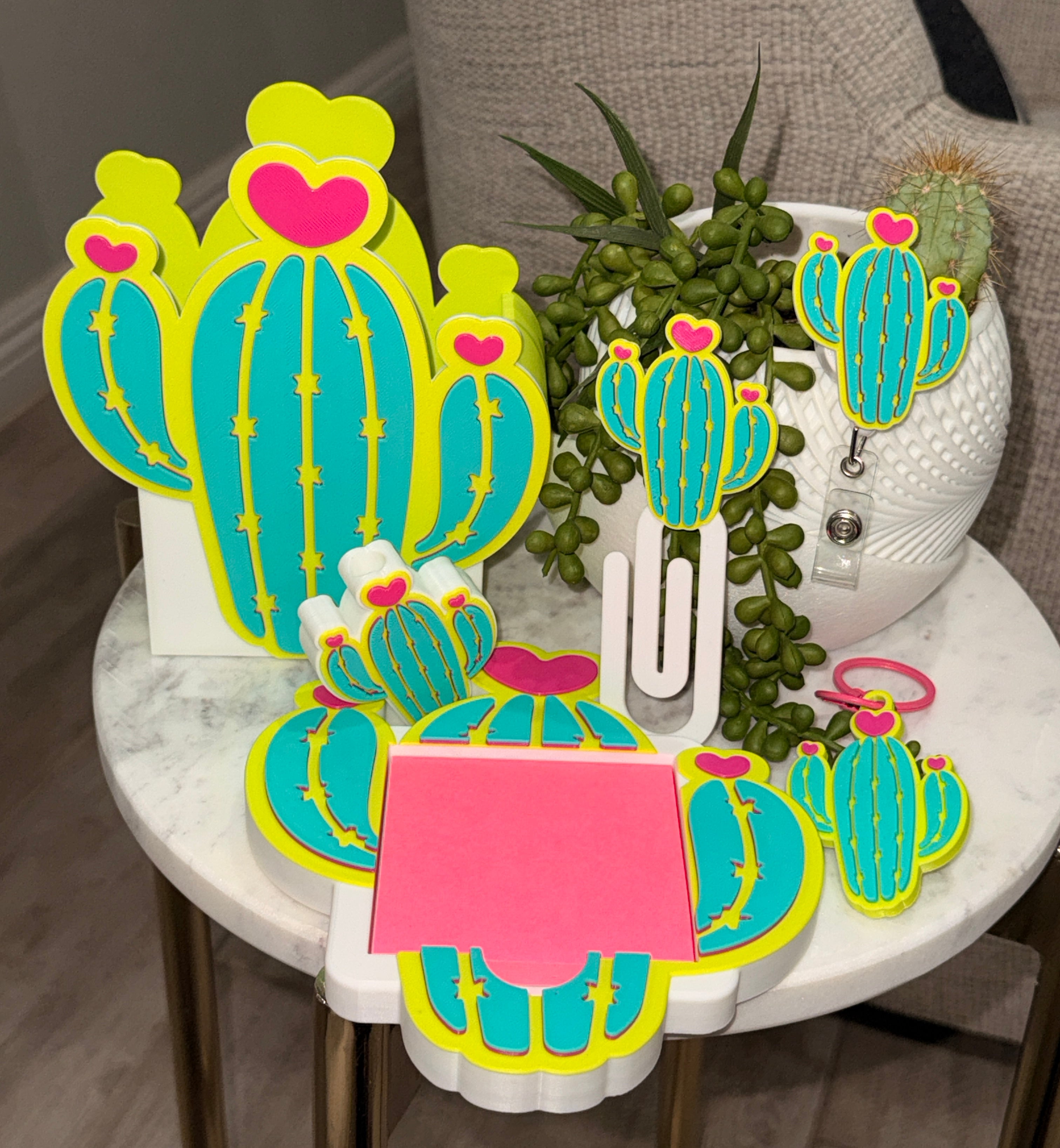 6 Piece Cactus desk set