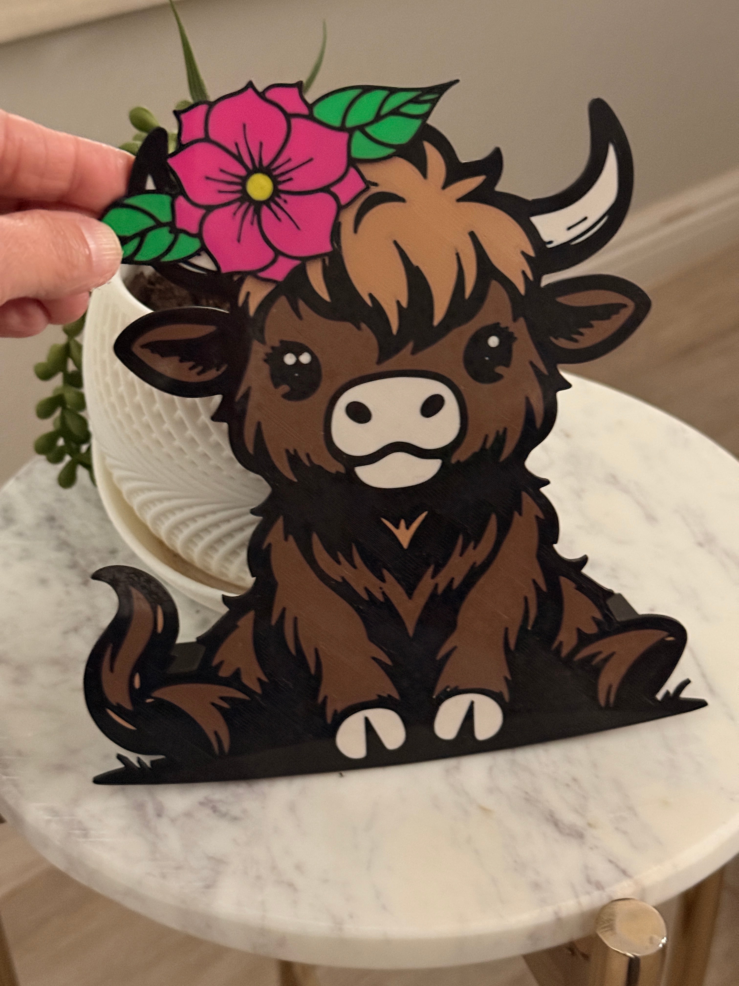 Highland cow glasses holder