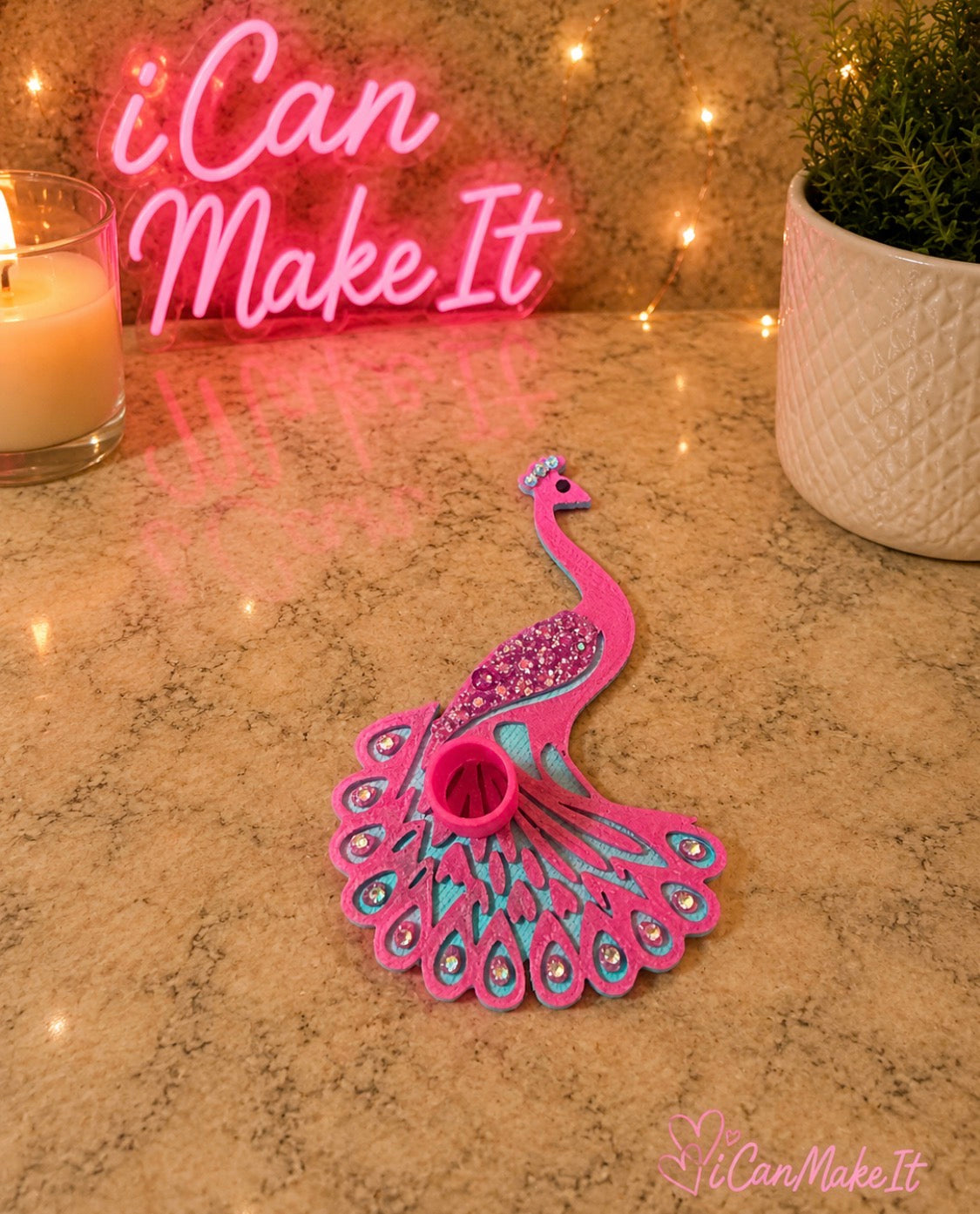 Peacock  Beadable Pen Stand STL File – Digital Download