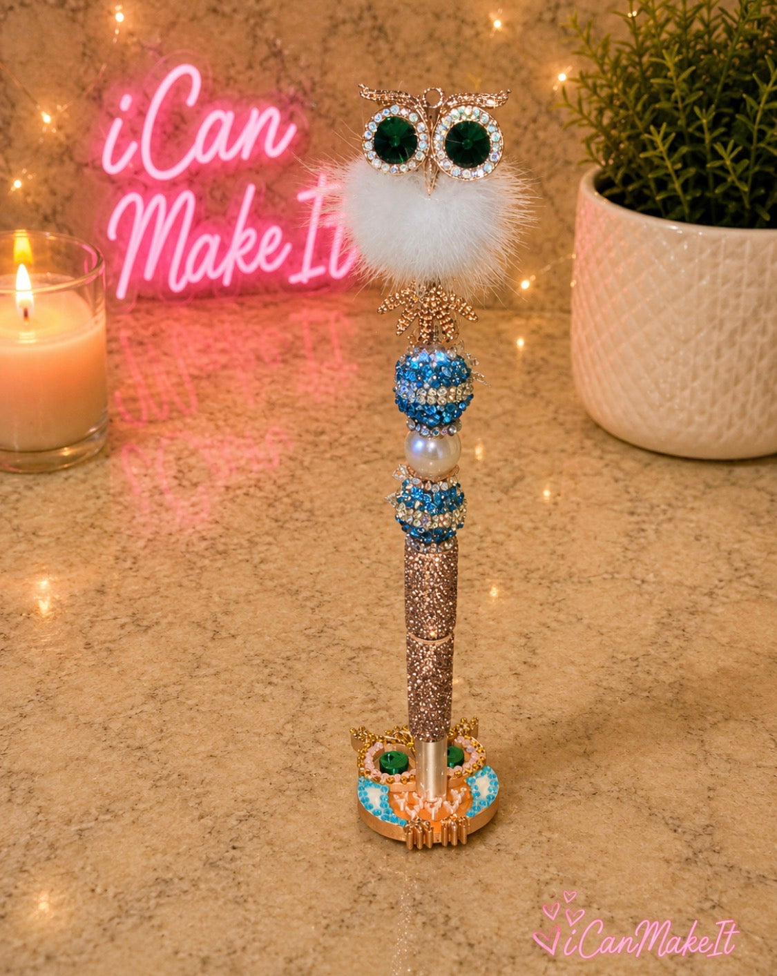 Owl Beadable Pen Stand STL File – Digital Download