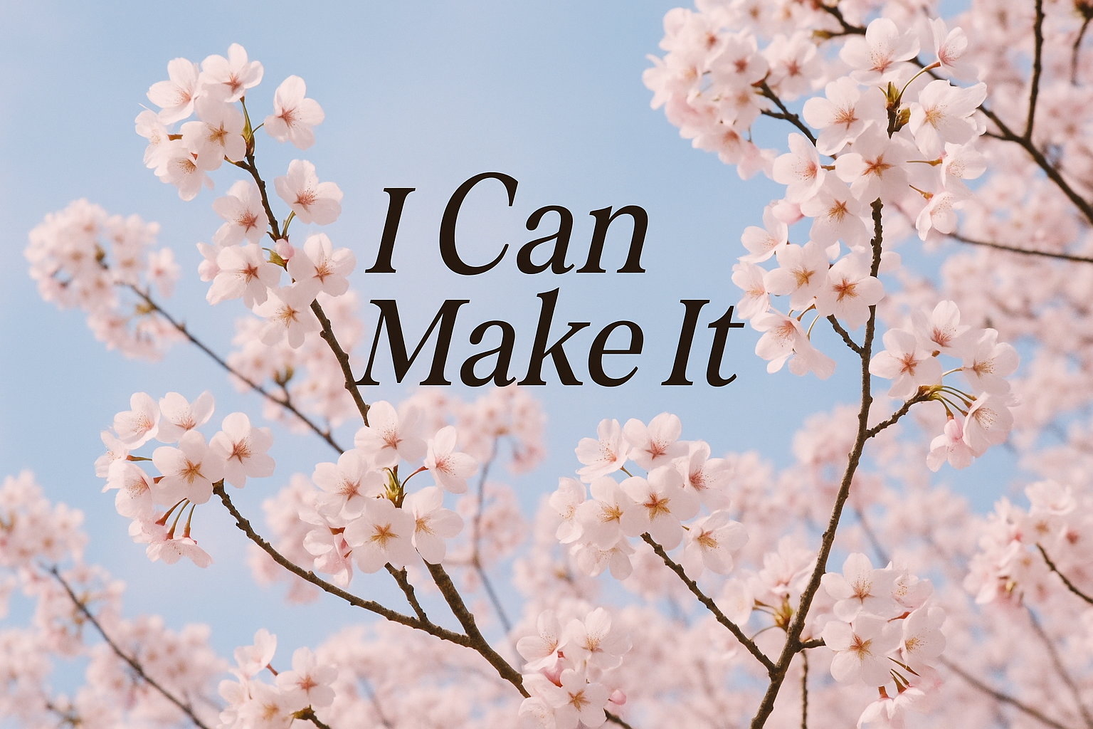 a cherry blossom with the title I Can Make It